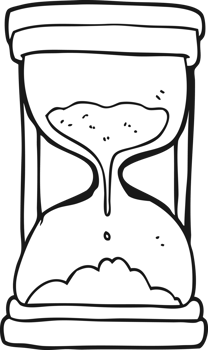 hand drawn black and white cartoon timer png