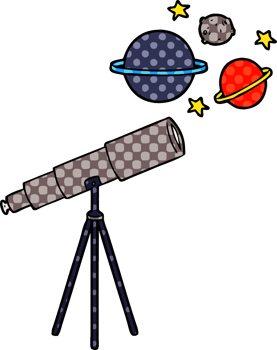 cartoon telescope drawing png