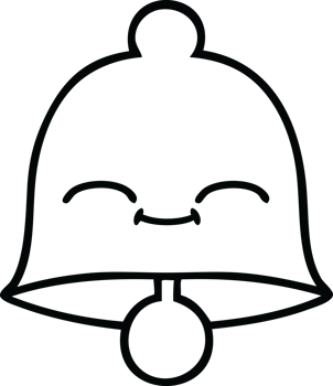 line drawing cartoon of a bell png