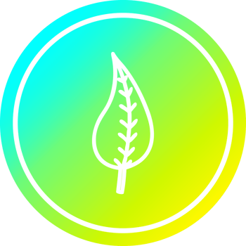 natural leaf circular icon with cool gradient finish png