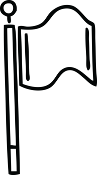 line drawing cartoon of a red flag png