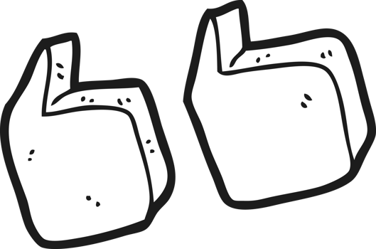 hand drawn black and white cartoon quotation marks png