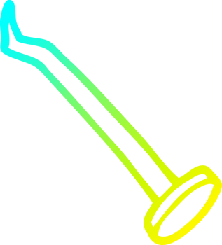 cold gradient line drawing of a cartoon nail png