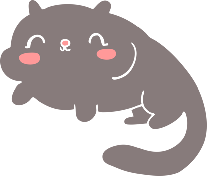 flat color style cartoon cat png