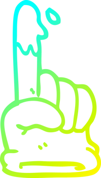 cold gradient line drawing of a cartoon rubber glove png