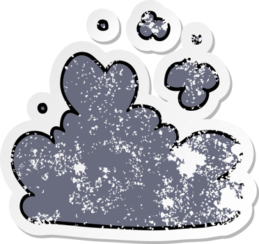 distressed sticker of a cartoon cloud png