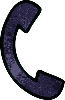 retro grunge texture cartoon of a telephone handset png