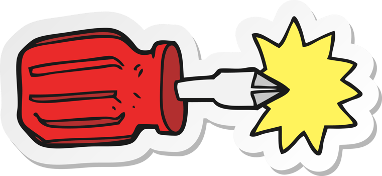 sticker of a cartoon screwdriver png