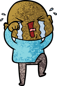 cartoon crying bald man png