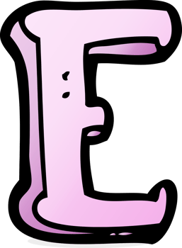 cartoon letter E png