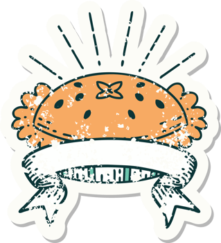 worn old sticker of a tattoo style amazing pie png