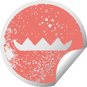 distressed circular peeling sticker symbol of a lilly pad png