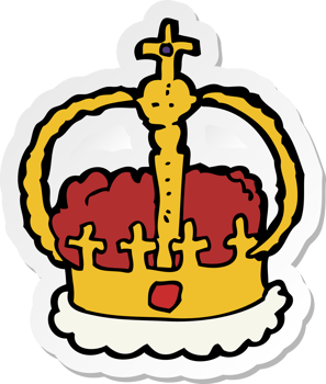 sticker of a cartoon crown png