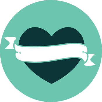 iconic tattoo style image of a heart and banner png