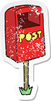 retro distressed sticker of a cartoon post box png