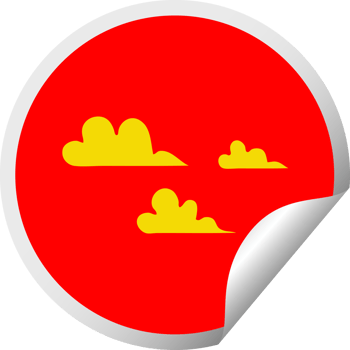 circular peeling sticker cartoon of a cloud png