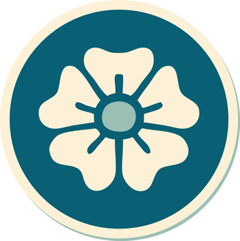 sticker of tattoo in traditional style of a flower png