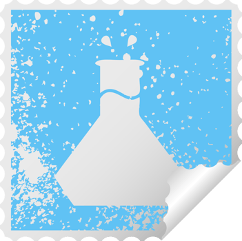 distressed square peeling sticker symbol of a science experiment png