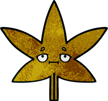 retro grunge texture cartoon of a autumnal leaf png