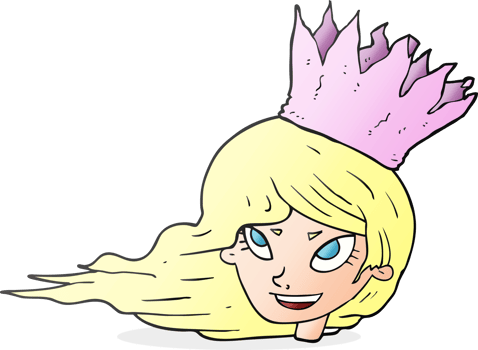 drawn cartoon woman with blowing hair png