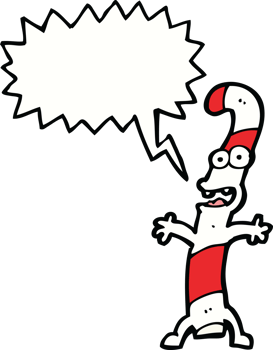 cartoon candy cane with speech bubble png