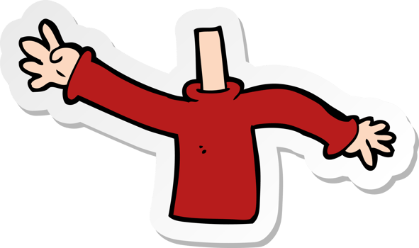 sticker of a cartoon body png