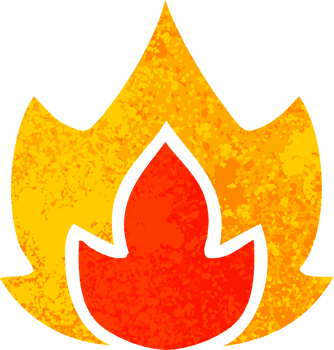 retro illustration style cartoon of a fire png