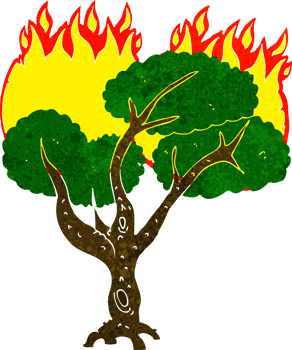cartoon burning tree png