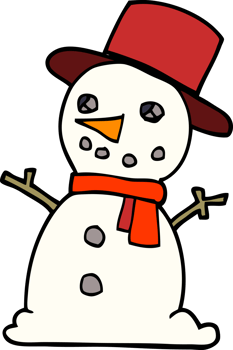 cartoon doodle snowman png