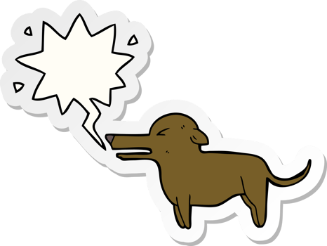 cartoon dog with speech bubble sticker png