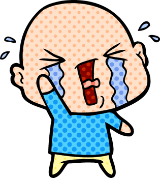 cartoon crying bald man png