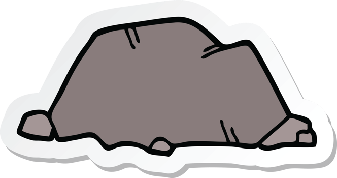 sticker of a cartoon rock png
