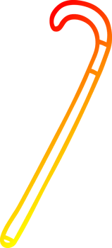 warm gradient line drawing of a cartoon walking stick png