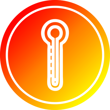 glass thermometer circular icon with warm gradient finish png