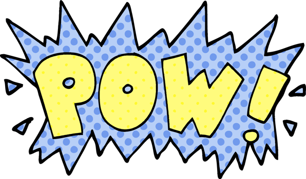 cartoon doodle word pow png