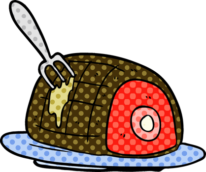 cartoon plate of cooked beef png
