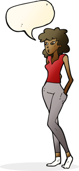 cartoon pretty woman  with speech bubble png