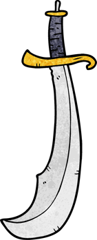 cartoon curved sword png