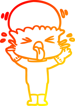 warm gradient line drawing of a weird cartoon alien png