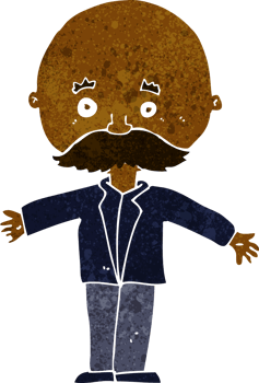 cartoon bald man with open arms png
