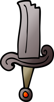 cartoon doodle jeweled sword png