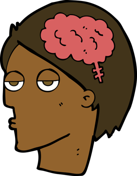 cartoon head with brain symbol png