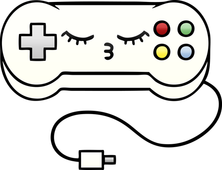 gradient shaded cartoon of a game controller png