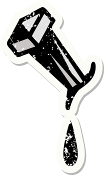 distressed sticker tattoo in traditional style of iron nail png