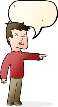 cartoon pointing man with speech bubble png