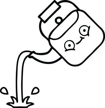 line drawing cartoon of a pouring kettle png