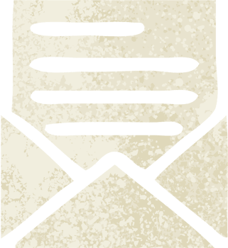 retro illustration style cartoon of a letter and envelope png