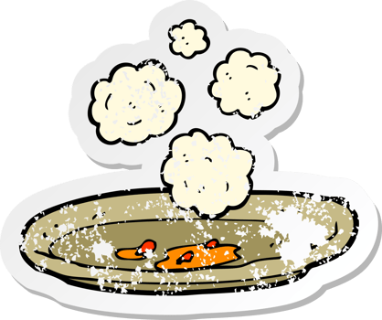 retro distressed sticker of a cartoon empty plate png