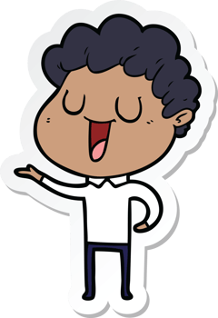 sticker of a laughing cartoon man png