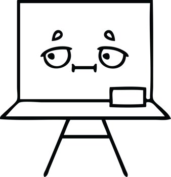 line drawing cartoon of a chalkboard png